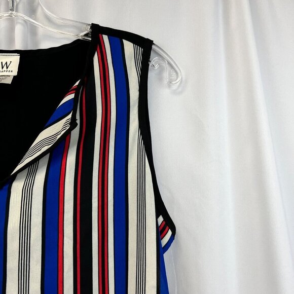 Wrapper Sleeveless Multicolored Striped Top Women’s Size Medium Lightweight New - Picture 4 of 9
